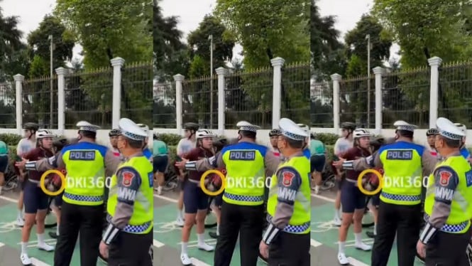 Pesepeda Cekcok dengan Polisi di Depan Gedung DPR RI