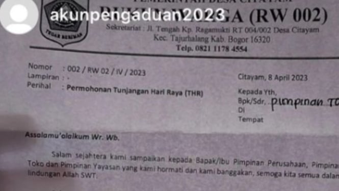 Viral Oknum Ketua RW di Bogor Minta THR ke Pemilik Toko
