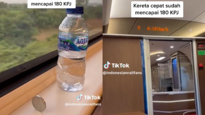 Uang koin tak bergerak di kecepatan 180 km/jam kereta cepat Jakarta-Bandung